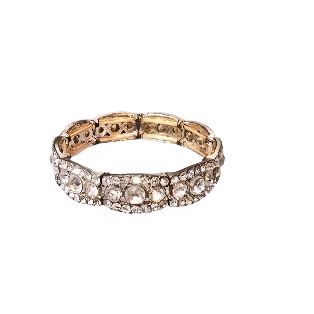 Forever‎ New Natural Round Rhinestone Cluster Stretch Bracelet